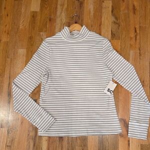 SO Gray and White Striped Long Sleeve Top Size XXL